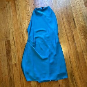 Elegant Blue Halter Dress